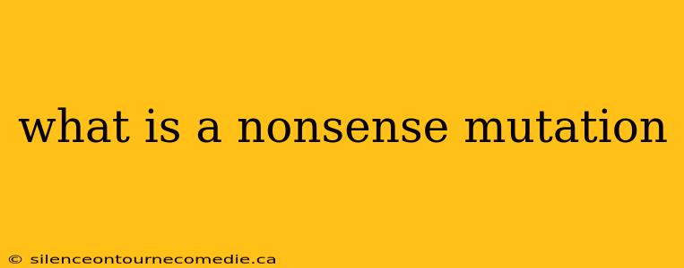 what is a nonsense mutation