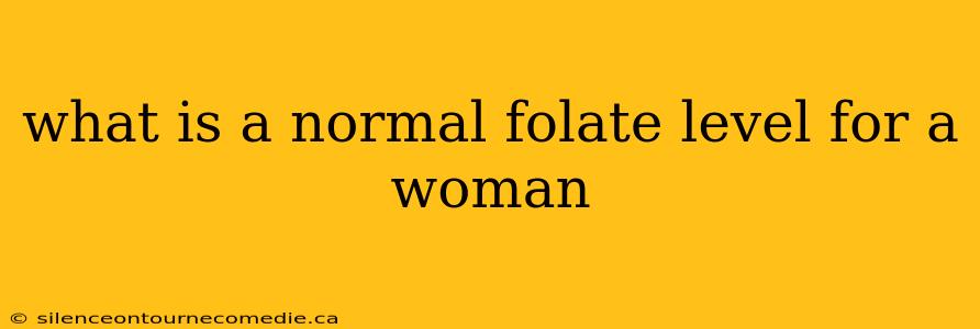 what is a normal folate level for a woman