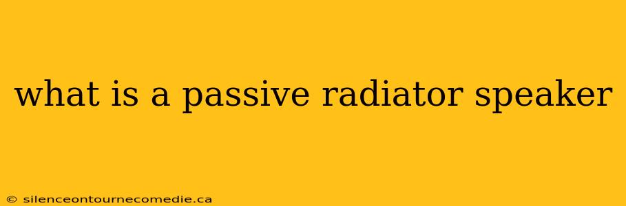 what is a passive radiator speaker