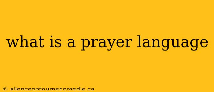 what is a prayer language