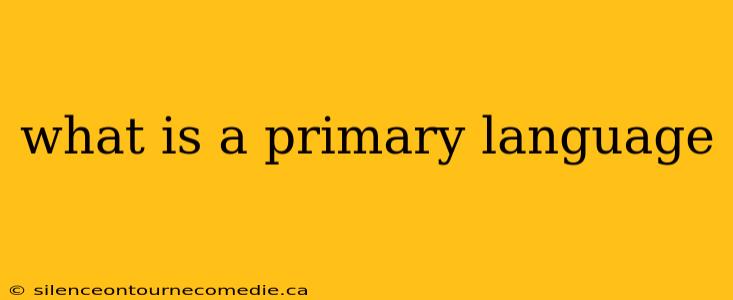 what is a primary language