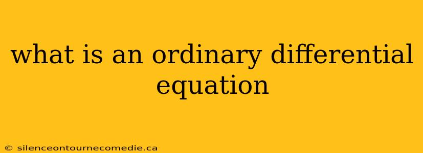 what is an ordinary differential equation