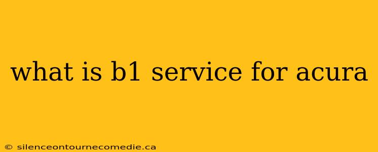 what is b1 service for acura