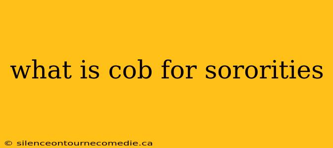 what is cob for sororities