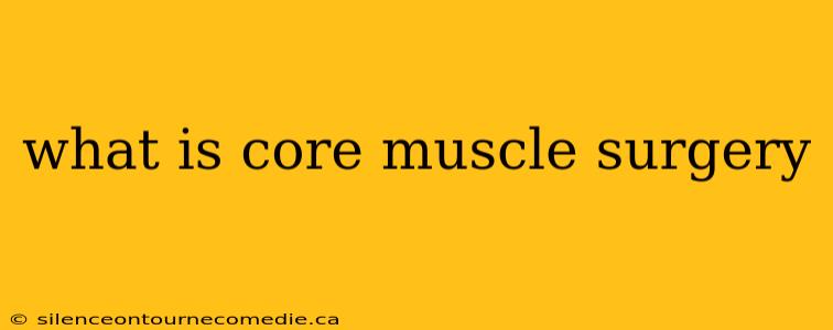 what is core muscle surgery
