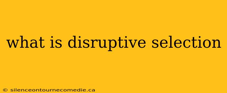 what is disruptive selection
