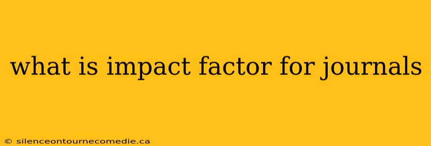 what is impact factor for journals
