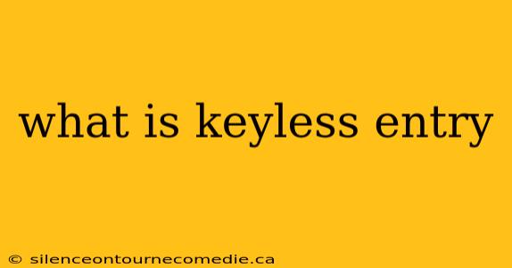 what is keyless entry