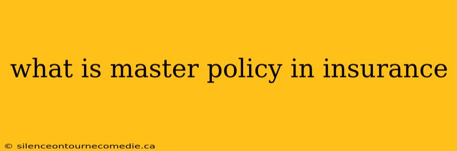 what is master policy in insurance