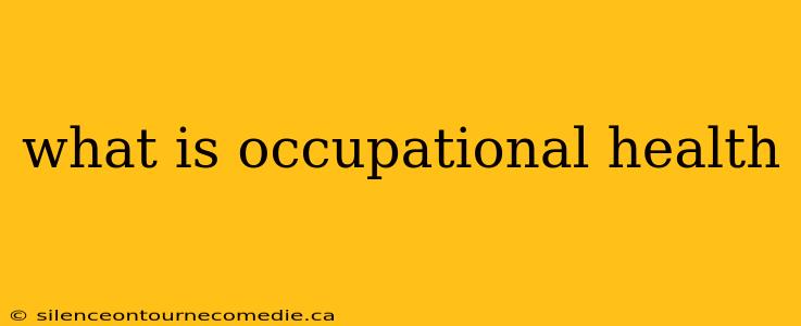 what is occupational health