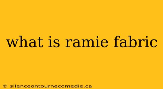 what is ramie fabric