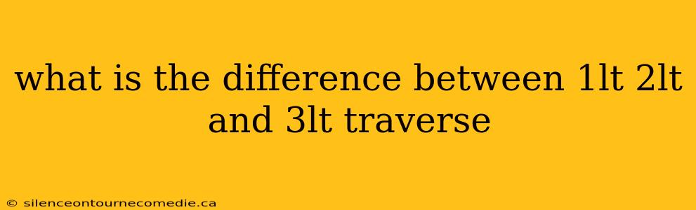 what is the difference between 1lt 2lt and 3lt traverse