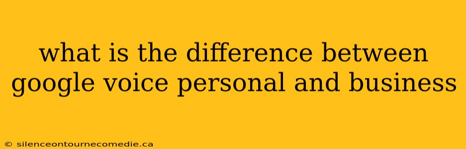 what is the difference between google voice personal and business