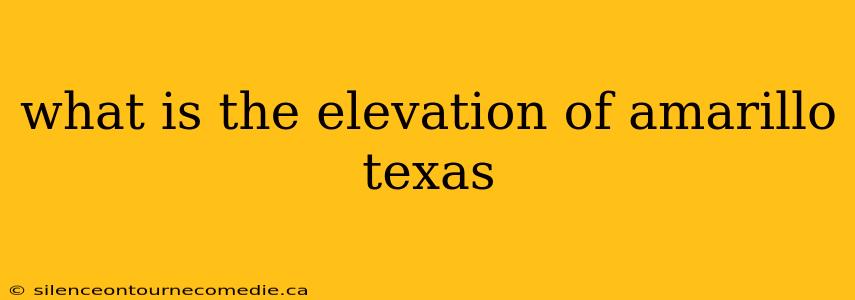 what is the elevation of amarillo texas