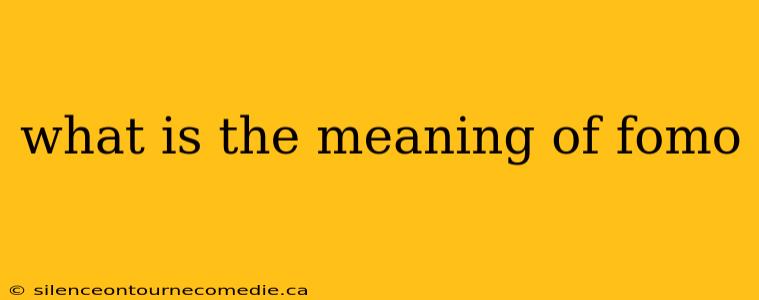 what is the meaning of fomo