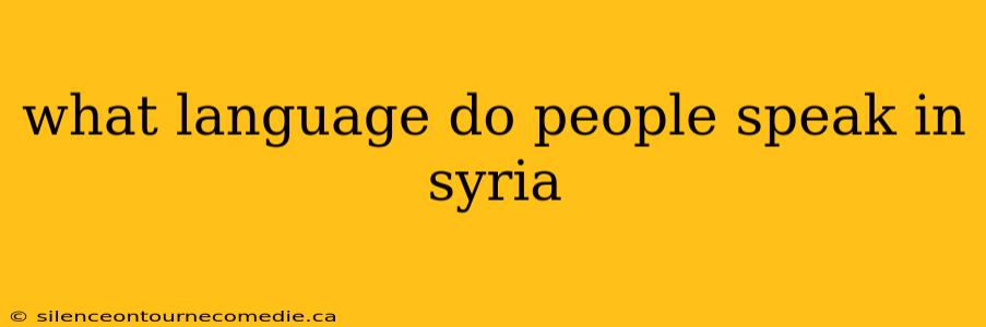 what language do people speak in syria