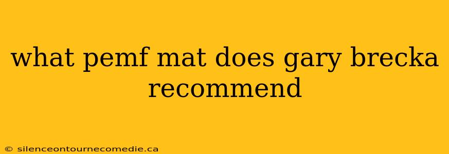 what pemf mat does gary brecka recommend