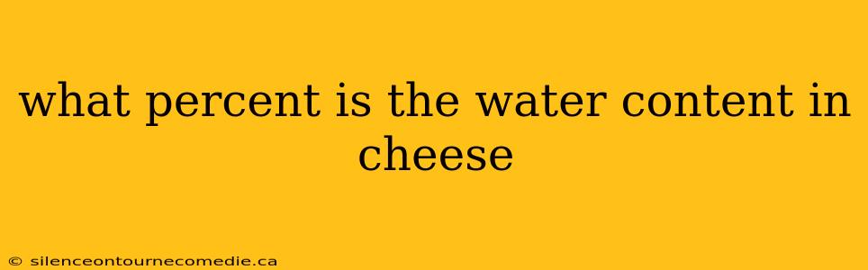 what percent is the water content in cheese