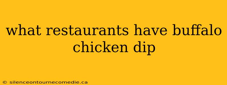what restaurants have buffalo chicken dip