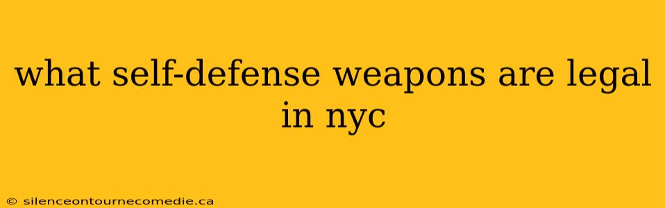 what self-defense weapons are legal in nyc