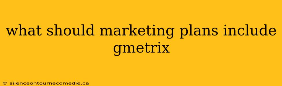 what should marketing plans include gmetrix