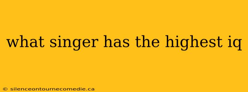 what singer has the highest iq