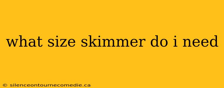 what size skimmer do i need