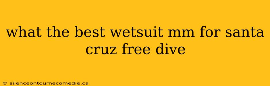 what the best wetsuit mm for santa cruz free dive