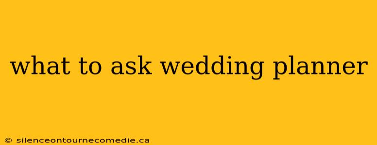 what to ask wedding planner