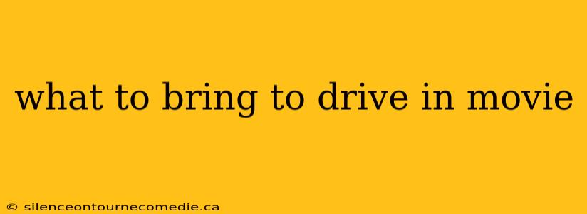 what to bring to drive in movie