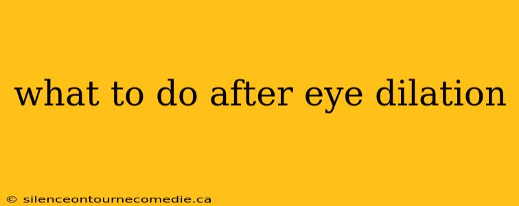 what to do after eye dilation