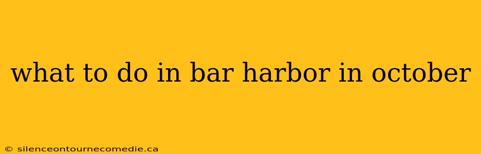what to do in bar harbor in october