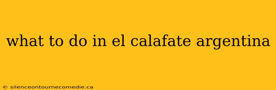 what to do in el calafate argentina