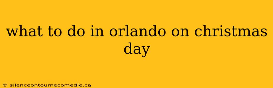 what to do in orlando on christmas day