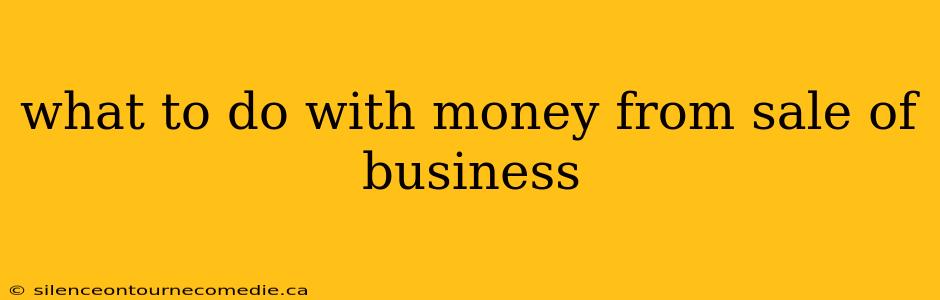 what to do with money from sale of business