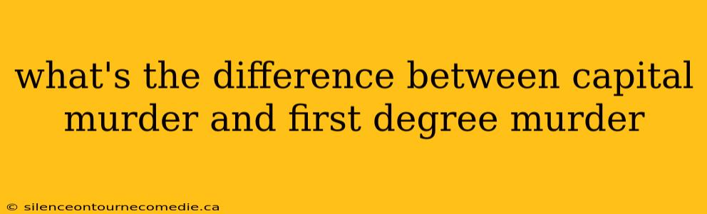 what's the difference between capital murder and first degree murder