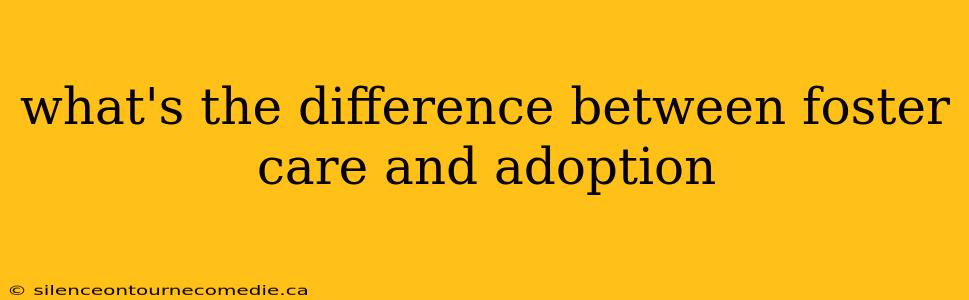 what's the difference between foster care and adoption