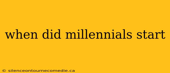 when did millennials start