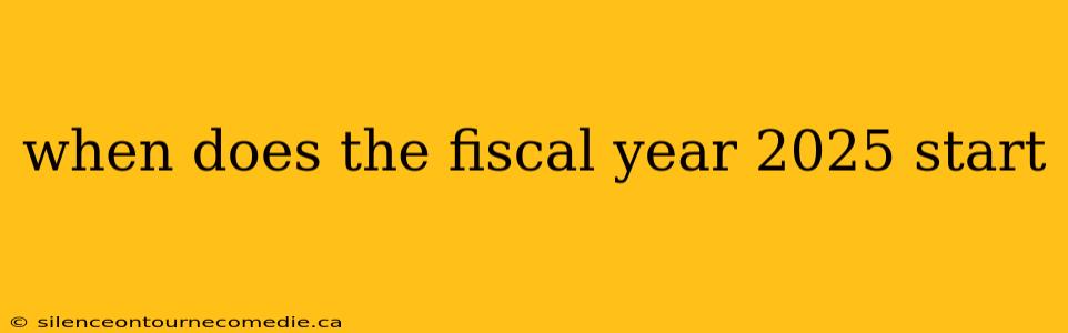 when does the fiscal year 2025 start